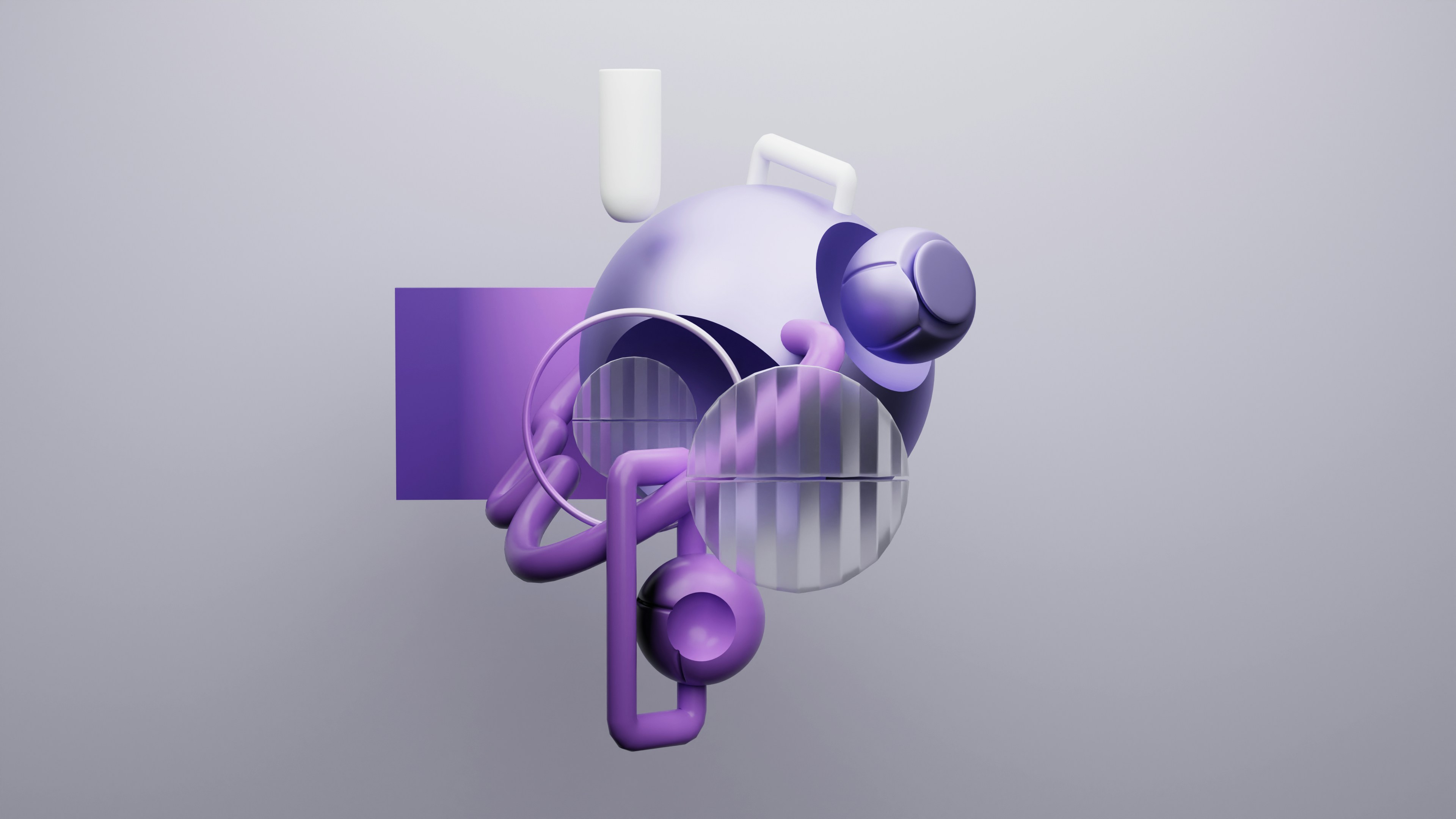 A heart shaped object with a purple ribbon around it